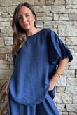 Randles Puff Sleeve Blouse Navy